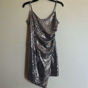 Lulus silver sequenced mini dress